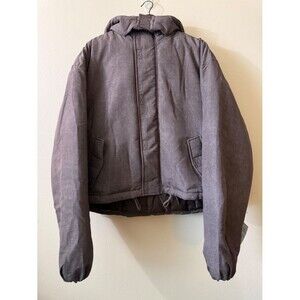 ASOS DESIGN Men's Puffer Jacket Hooded Medium Gray M 40in Chest